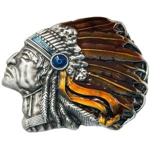 Native American Indian Chief Belt Buckle